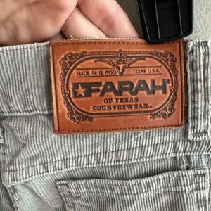 Farah Slim Fit Gray Corduroy Pants